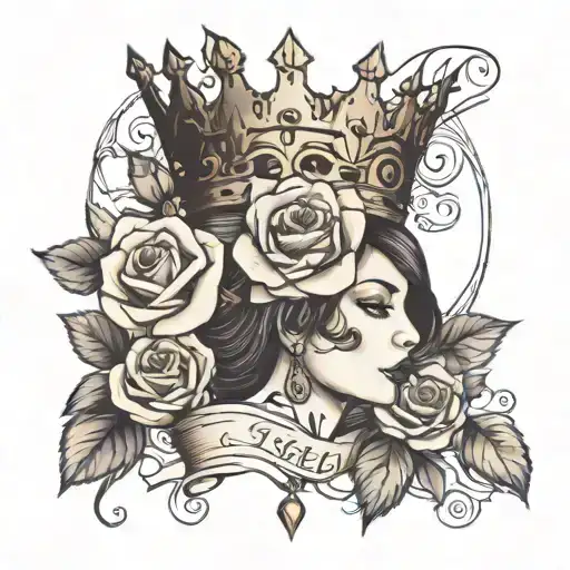 Issela And Roses With A Crown Surrounded