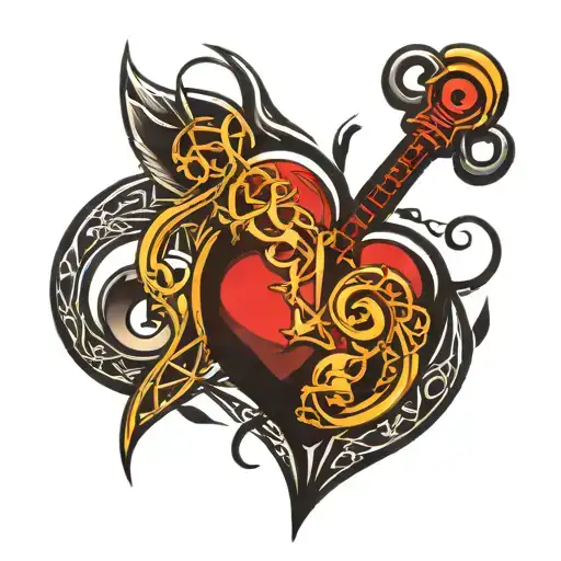 Kingdom Hearts And Music Note Intertwined