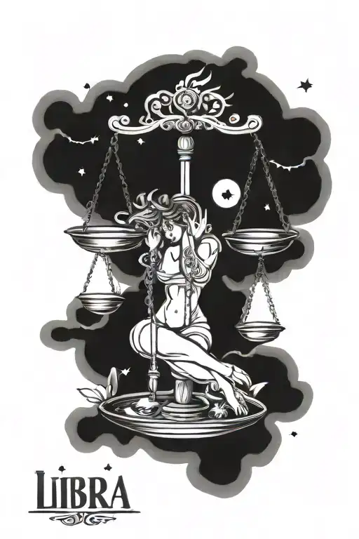 Libra Scales Balancing Sun And Moon