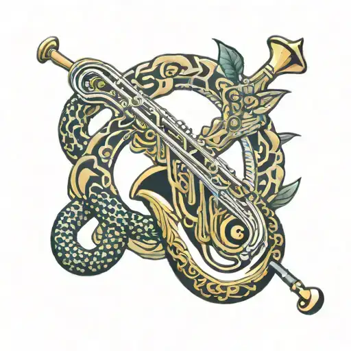 Trombone With Snake Wrapped