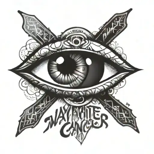 Two Eyes With Words My Favorite Vision With Cancer Logo And Jesus Portrait