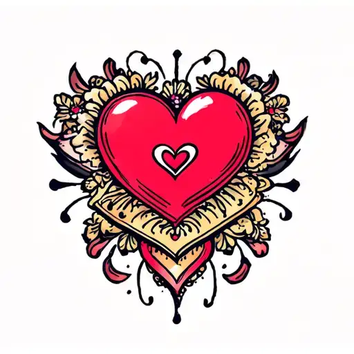 Heart With Love At The Bottom Half