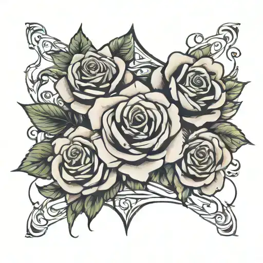 Cards And Rose Intertwined