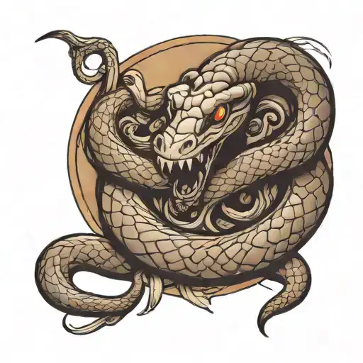 Sketch Of A Sleeve With A Snake On The Forearm