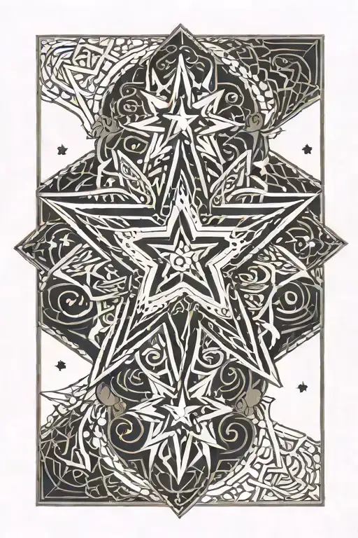 Five Pointed Star Geometric Dotwork