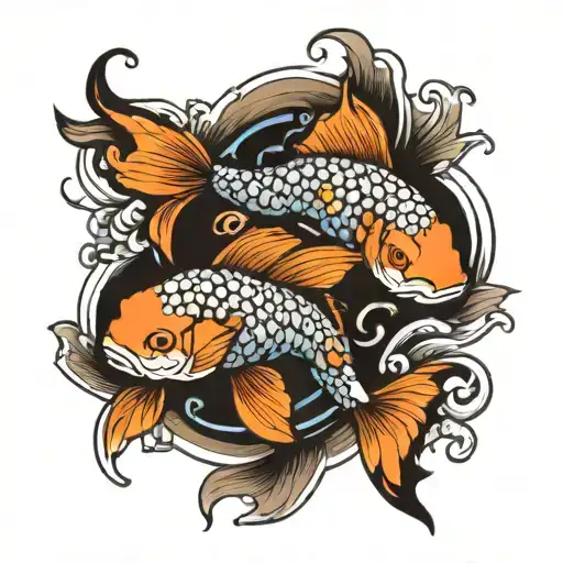 Koi Fish Swimming