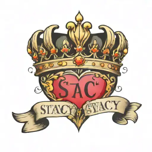 The Name Stacy With A Crown Over A And A Heart Over The Y