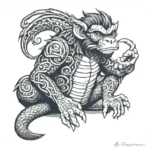 Dragon Monkey Holding