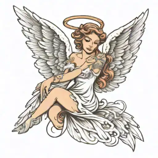 Lll In The Middle Of Angel Wings Holding