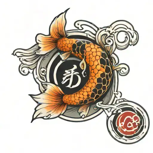 Koi Fish With The Letter C In It