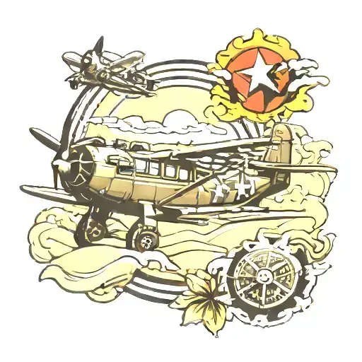 Beach & World War 2 Plane