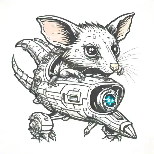 Alien Opossum Cat Spaceship