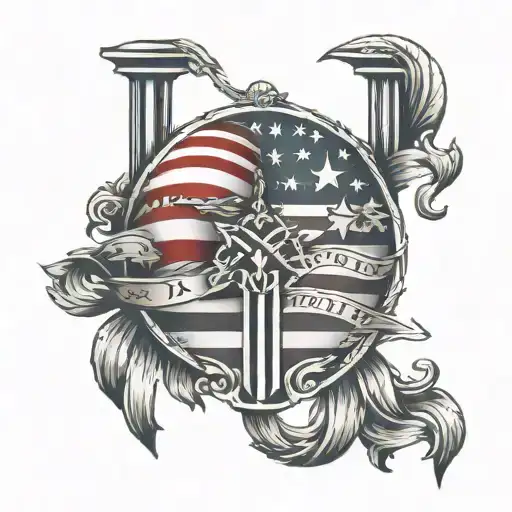 Roman Numerals Ix-viii-iviii With American Flag Waving