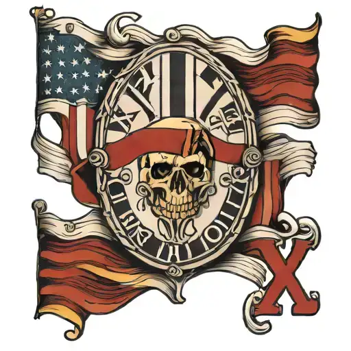 Roman Numerals Ix-viii-iviii With American Flag Waving