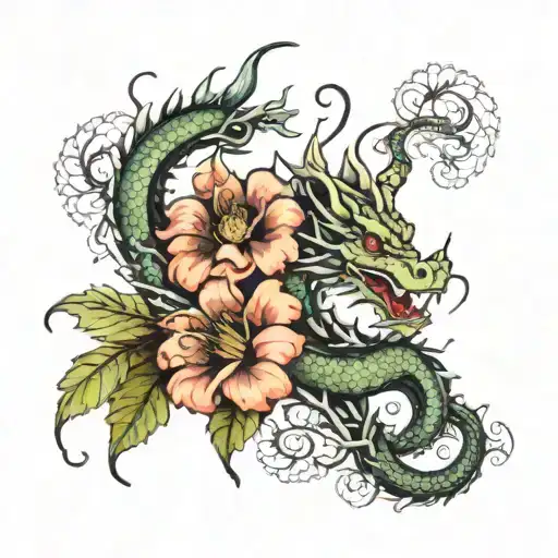 Dragon Flowers Blooming On Vine Wrapped