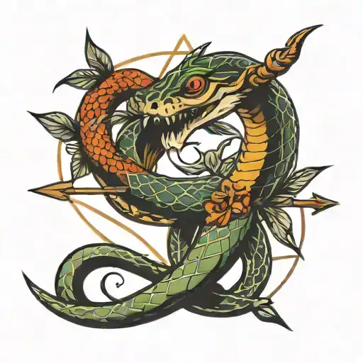 And Arrow With A Snake Wrapped Around