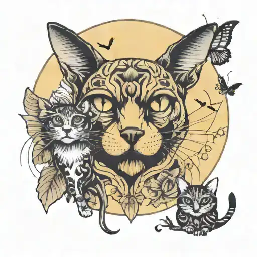 Cat And Dog With Moon Moth