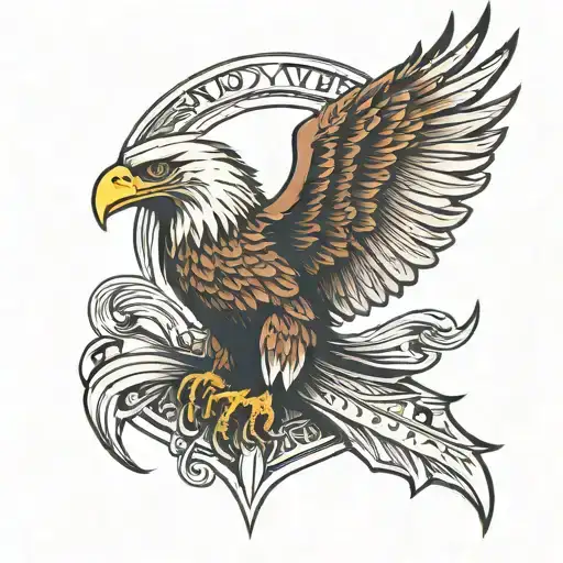 Eagle Wings With Dog Tag Wrapped