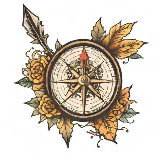 Compass Biking Arrow Drawing