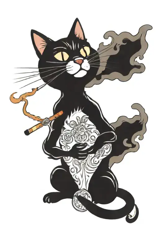 Short Hair Cat Smoking