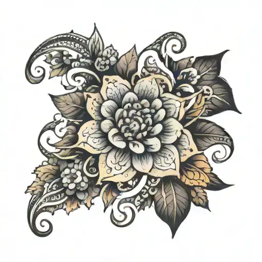 Floral And Henna Design