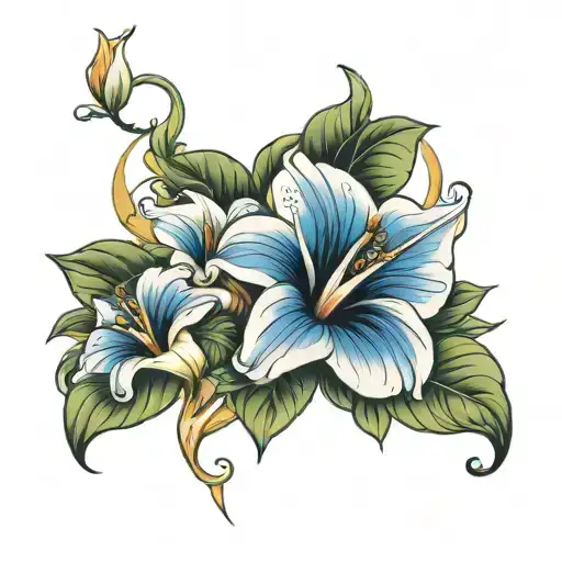 Morning Glory With Lily With The Name Marisa