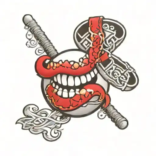 The Word Kiss With A Softball Laces Wrapped