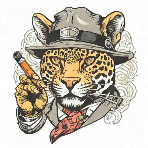 Gangster Jaguar Smoking A Cigar