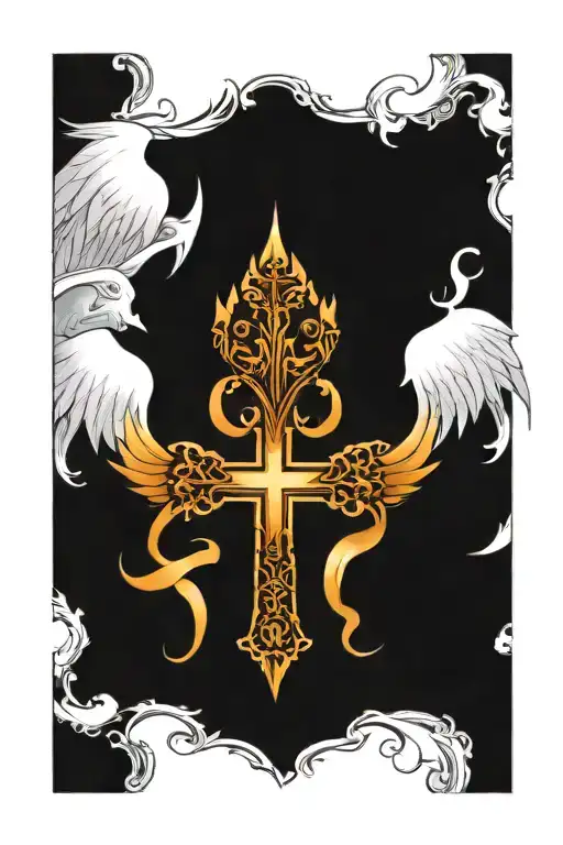 Angel Wings And Cross