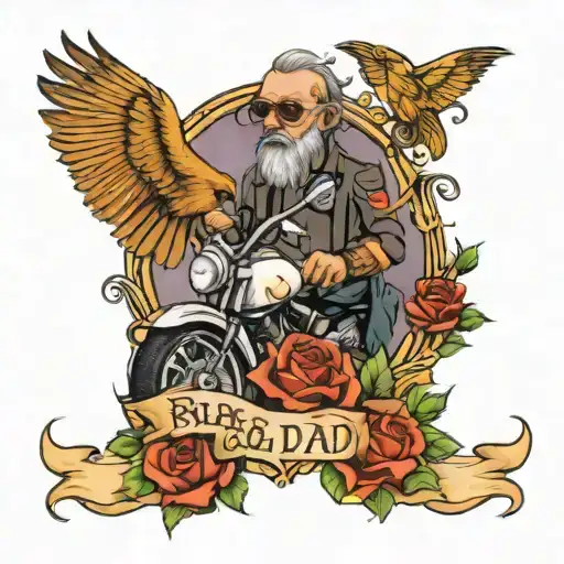 Rip Biker Dad For Daughter With Mockingbird