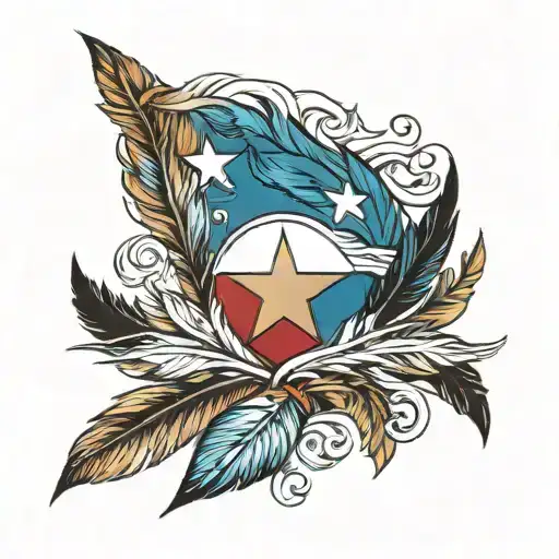 Texas Flag Feather