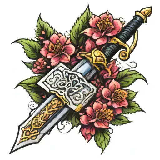 Fantasy Book Sword With Lupins