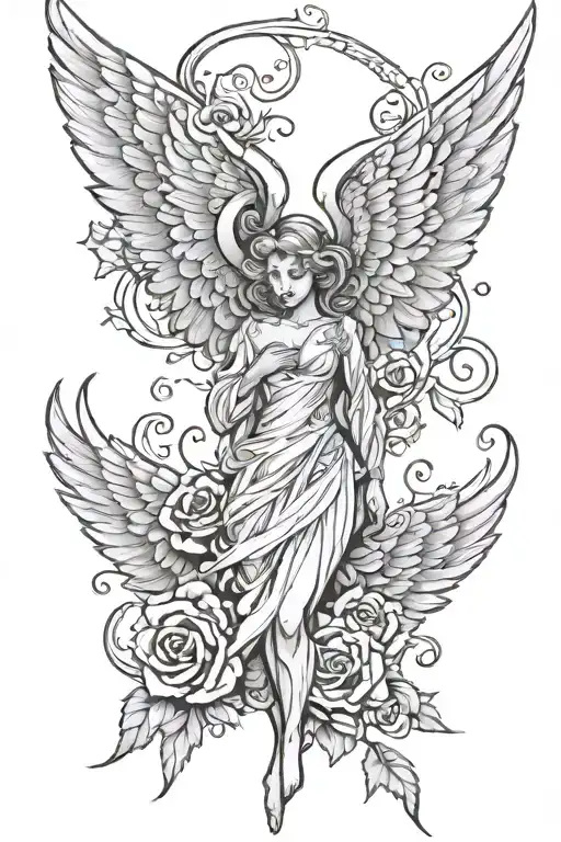 Angel Wings With Let Them Wrighting