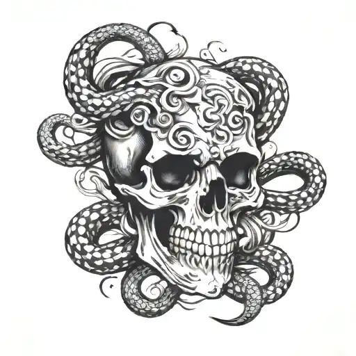 Skull With Snakes