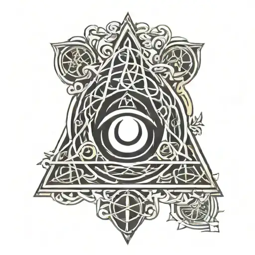 Triquetra Logo Symbol Book Of Shadows With An Horus Eye's Inside