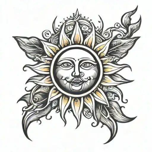 Finger Tattoo Sun Shining