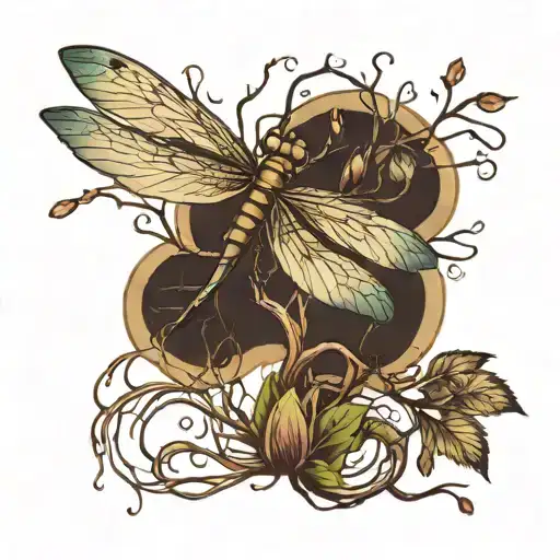 Dragonfly With Roots