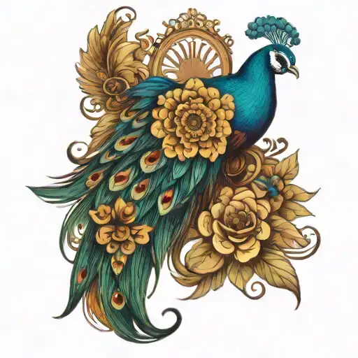 Beautiful Peacock Wings With Name Hansa