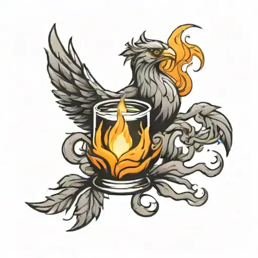 Phoenix Bird Smoke From A Candle