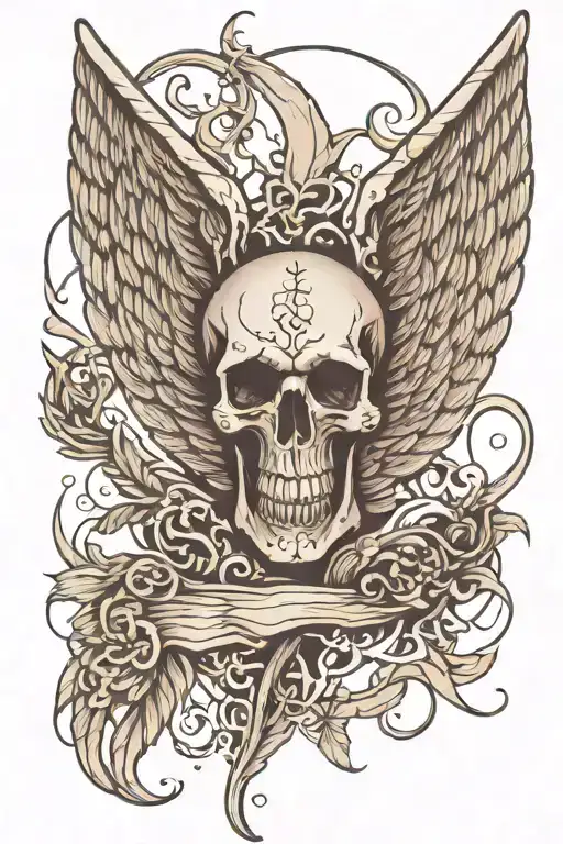 Wings Angel Wings With Skeleton Hands And Walk Past