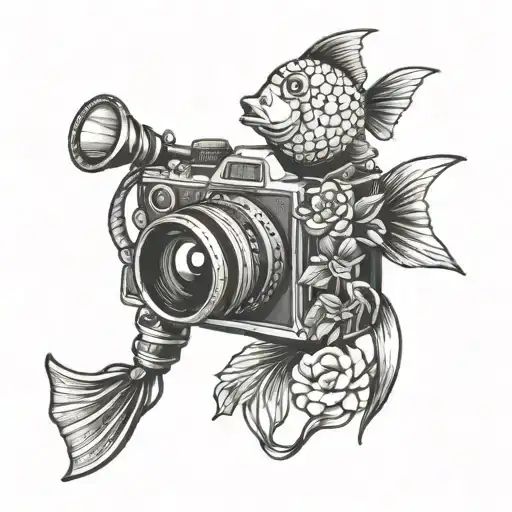 Camera With Fish And Flute
