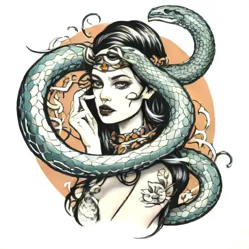 Snake And Woman
