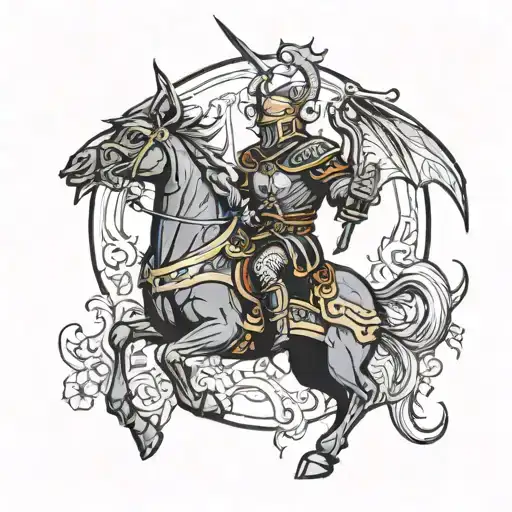 Saint George The Victorious And An Evil Bat Above Him