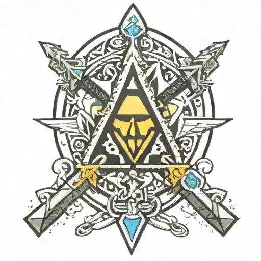 Zelda Triforce And Master Sword