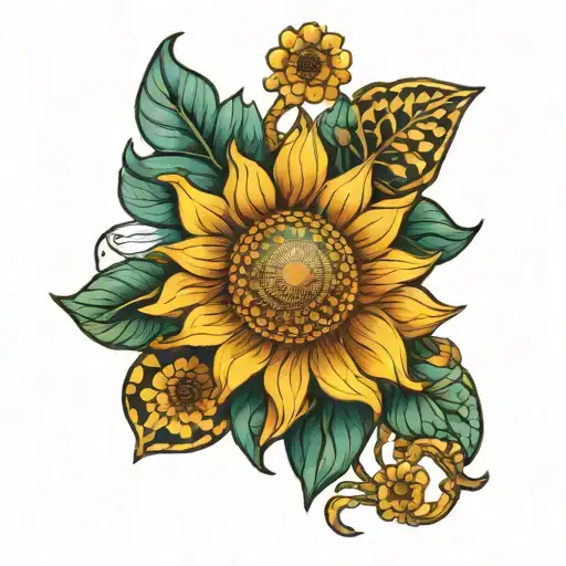 Sun Flowers And Italian Mosaic