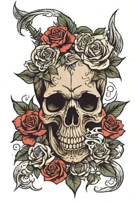 Skull Roses Indiana Fish
