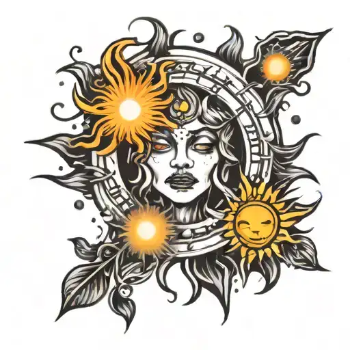 Sun With Flares Around It With Hidden Word Beasty Wrapped Around The Sun