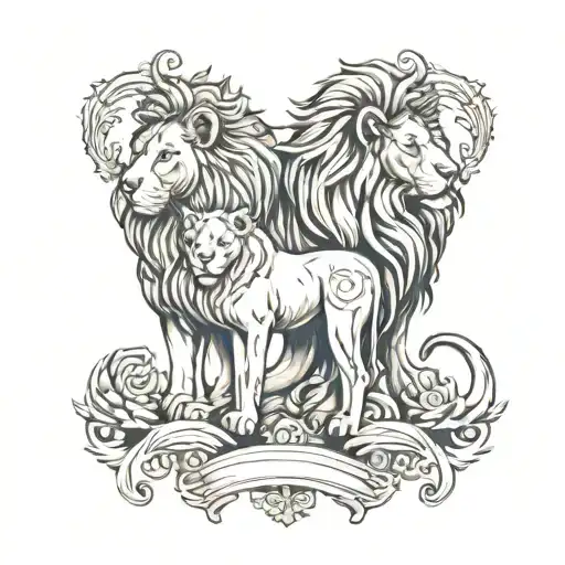 Lion And Lamb Standing Side By Side