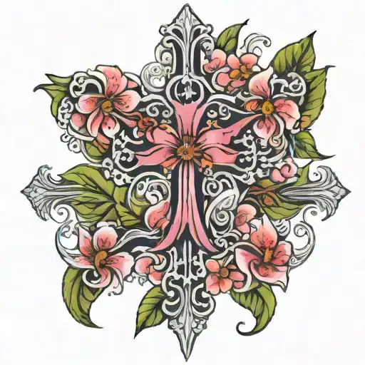 The Cross Of Lorraine Made Out Of An Orchid Tree