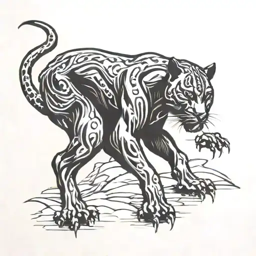 Black Panther Crawling Down Leg